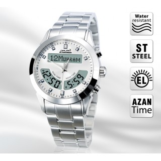 Azan Watch silver colored
